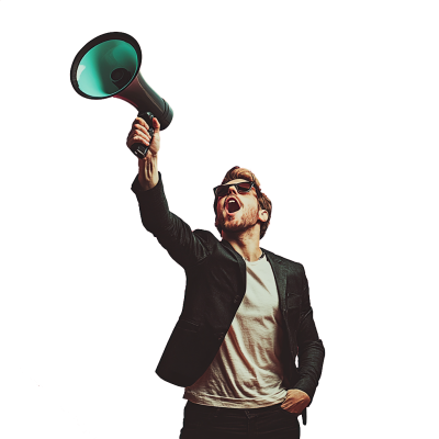 dude holding megaphone